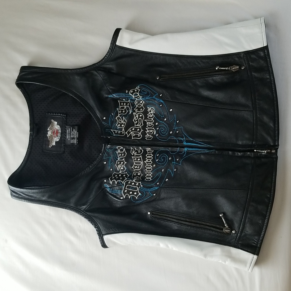 Womens Harley Davidson Leather Vest Rn 103819 In GREAT Cond.